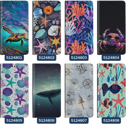 Superetui Etui Z Klapką Do Samsung Galaxy A25 Morze Statki Ryby Delfiny Muszle - zdjęcie 6