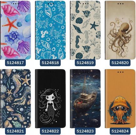 Superetui Etui Z Klapką Do Samsung Galaxy A25 Morze Statki Ryby Delfiny Muszle - zdjęcie 2
