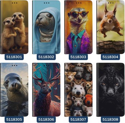 Superetui Etui z klapką do Samsung Galaxy A25 Zwierzęta Surykatki Wiewiórka Osioł - zdjęcie 2