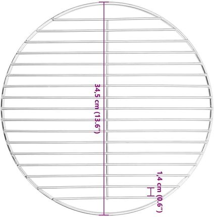 vidaXL Ruszt Do Grilla Okrągły 34,5cm Stal Nierdzewna 304 4010551 - zdjęcie 3