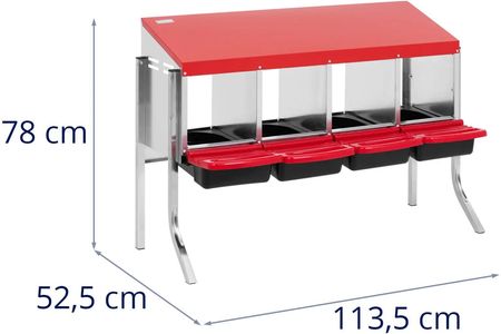 Gniazdo dla kur niosek - 4 komory - stal ocynkowana - nogi - Wiesenfield - WIE-CNB-160 - zdjęcie 2
