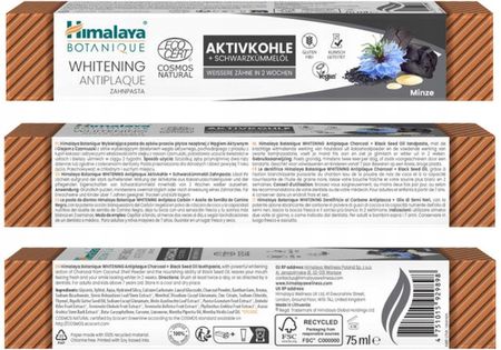 Himalaya - pasta do zębów, Węgiel Aktywny i Olej z Czarnuszki, 75 ml - zdjęcie 2