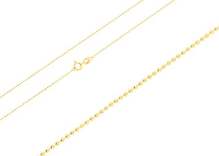 Złoty łańcuszek pusty kulki Próby 585 43 cm - zdjęcie 3