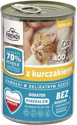 Frendi Junior Mokra Karma Dla Kociąt Kawałki W Sosie Z Kurczakiem 24X400G - zdjęcie 2