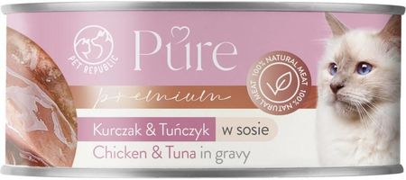 Petrepublic Pure Mokra Karma Dla Kota Mix Smaków W Sosie Kurczak Tuńczyk Krewetka 6X80G - zdjęcie 2