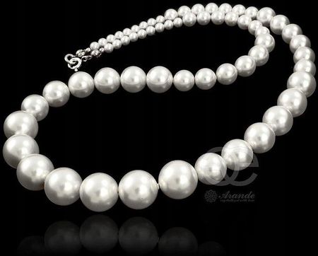 Białe Perły Piękny Naszyjnik Crystal Pearl Srebro - zdjęcie 5