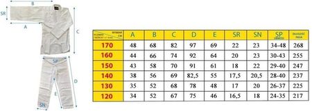 KIMONO ENERO JUDO AIKIDO 160CM NIEBIESKIE - zdjęcie 2