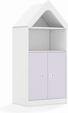 Entelo Regał Blox Colours 70 3P 2F2 z daszkiem 706x466x1575 korpus biały/2x front pastelowy fioletowy (BOX3P2R2F2DWPV)