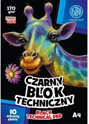 Astra Blok Techniczny Astrapap Black A4 170G 10 Ark - zdjęcie 3