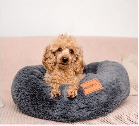 Mimiko Pets Legowisko Shaggy Okrągłe L 60Cm Grafitowe MS21090 - zdjęcie 2