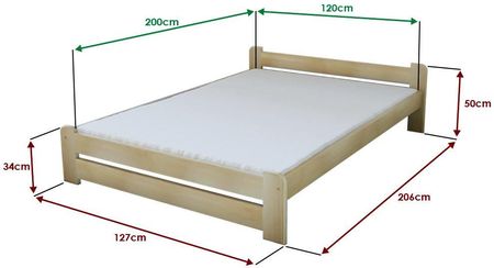 Łóżko Emily 120x200 cm sosna Ze stelażem listwowym elastycznym Bez materaca POSEMI120BO7 - zdjęcie 2