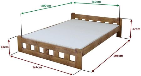 Łóżko Naomi podwyższone 160x200 cm dąb Ze stelażem listwowym rolowanym Materac Coco Maxi 19 POSNAO160DU11 - zdjęcie 2