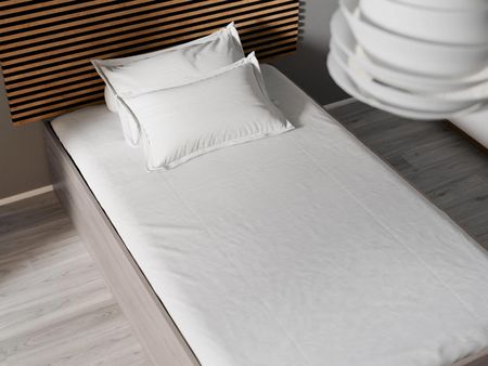 Łóżko BELLA 120x200 cm dąb truflowy Ze stelażem listwowym elastycznym Materac Coco Maxi 19 POSBEL120LAN12 - zdjęcie 2