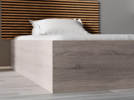 Łóżko BELLA 120x200 cm dąb truflowy Ze stelażem listwowym elastycznym Materac Coco Maxi 19 POSBEL120LAN12 - zdjęcie 3