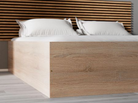 Łóżko BELLA 160x200 cm dąb sonoma Ze stelażem listwowym rolowanym Materac Somnia 17 POSBEL160SON5 - zdjęcie 5