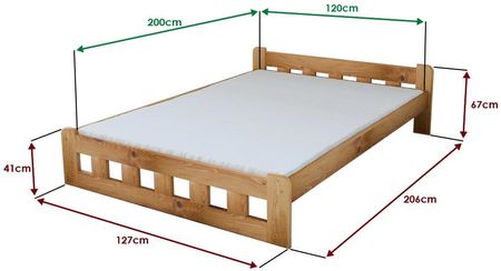 Łóżko Naomi podwyższone 120x200 cm olcha Ze stelażem listwowym elastycznym Bez materaca POSNAO120OL7 - zdjęcie 2
