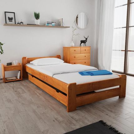 Łóżko Emily 90x200 cm olcha Ze stelażem listwowym elastycznym Materac Coco Maxi 19 POSEMI90OL12 - zdjęcie 4