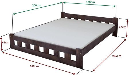 Łóżko Naomi podwyższone 180x200 cm orzech Ze stelażem listwowym rolowanym Materac Coco Maxi 19 POSNAO180OR11 - zdjęcie 3