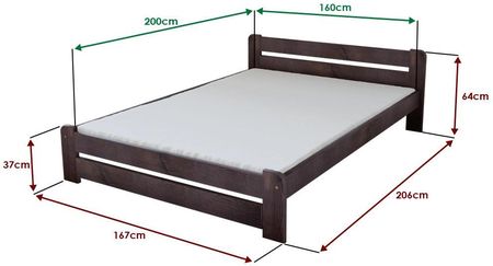 Łóżko Laura 160x200 cm orzech Bez stelaża Materac Coco Maxi 19 POSLAU160OR10 - zdjęcie 3