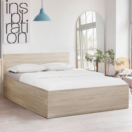 Łóżko SOFIA 180x200 cm dąb sonoma Ze stelażem listwowym elastycznym Materac Coco Maxi 19 POSSOF180SON12 - zdjęcie 4