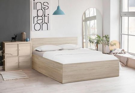 Łóżko SOFIA 180x200 cm dąb sonoma Ze stelażem listwowym elastycznym Materac Coco Maxi 19 POSSOF180SON12 - zdjęcie 3