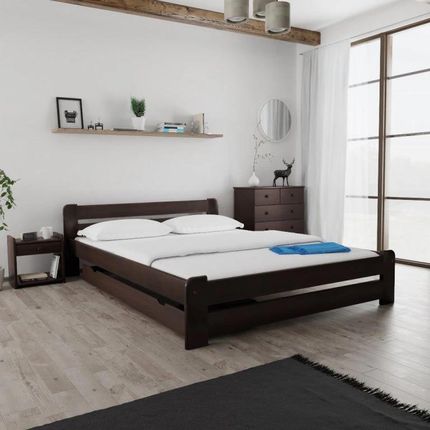 Łóżko Laura 160x200 cm orzech Ze stelażem listwowym rolowanym Materac Coco Maxi 19 POSLAU160OR11 - zdjęcie 4