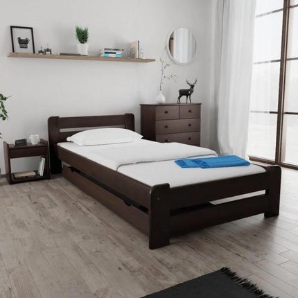Łóżko Laura 90x200 cm orzech Ze stelażem listwowym rolowanym Materac Coco Maxi 19 POSLAU90OR11 - zdjęcie 4