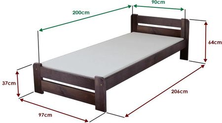 Łóżko Laura 90x200 cm orzech Ze stelażem listwowym rolowanym Materac Coco Maxi 19 POSLAU90OR11 - zdjęcie 3
