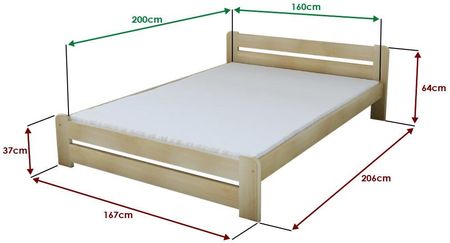 Łóżko Laura 160x200 cm sosna Ze stelażem listwowym rolowanym Materac Coco Maxi 19 POSLAU160BO11 - zdjęcie 4