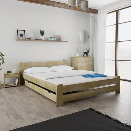 Łóżko Laura 160x200 cm sosna Ze stelażem listwowym rolowanym Materac Coco Maxi 19 POSLAU160BO11 - zdjęcie 3