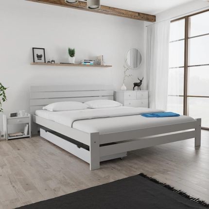 Łóżko PARIS podwyższone 180x200 cm białe Ze stelażem listwowym rolowanym Materac Somnia 17 POSPAR180BIL5 - zdjęcie 3