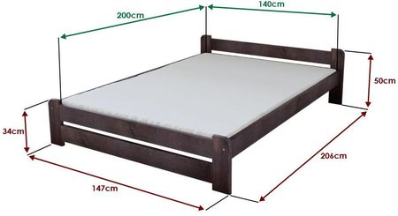 Łóżko Emily 140x200 cm orzech Ze stelażem listwowym elastycznym Bez materaca POSEMI140OR7 - zdjęcie 4