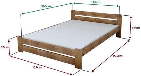 Łóżko Laura 120x200 cm dąb Bez stelaża Materac Somnia 17 POSLAU120DU2 - zdjęcie 2