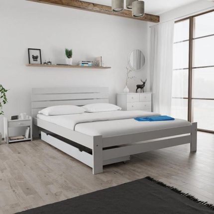 Łóżko PARIS podwyższone 140x200 cm białe Ze stelażem listwowym rolowanym Bez materaca POSPAR140BIL4 - zdjęcie 3