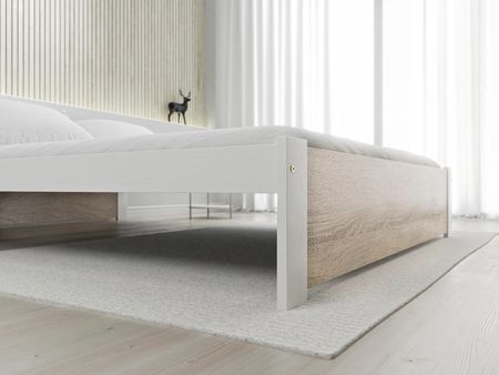 Łóżko IKAROS 160x200 cm białe/dąb sonoma Ze stelażem listwowym elastycznym Materac Somnia 17 POSIKA160BIL8 - zdjęcie 6