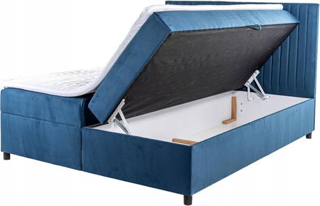 Rudy Furniture Łóżko 160x200 tapicerowane VEGAS +MATERAC +TOPPER +2x POJEMNIK Niebieskie 15969501606 - zdjęcie 4