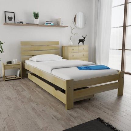 Łóżko PARIS podwyższone 80x200 cm sosna Bez stelaża Materac Coco Maxi 19 POSPAR80BO10 - zdjęcie 3