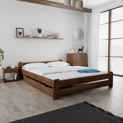Łóżko Emily 160x200 cm dąb Bez stelaża Materac Deluxe 10 POSEMI160DU3 - zdjęcie 2