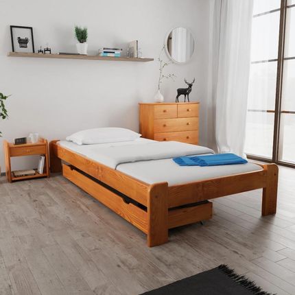 Łóżko ADA 80x200 cm olcha Ze stelażem listwowym elastycznym Materac Deluxe 10 POSADA80OL9 - zdjęcie 2