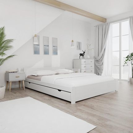 Łóżko IKAROS 160x200 cm białe Ze stelażem listwowym rolowanym Materac Coco Maxi 19 POSIKA160ALB11 - zdjęcie 6