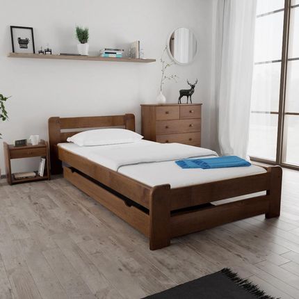 Łóżko Laura 80x200 dąb Ze stelażem listwowym elastycznym Materac Coco Maxi 19 cm POSLAU80DU12 - zdjęcie 2