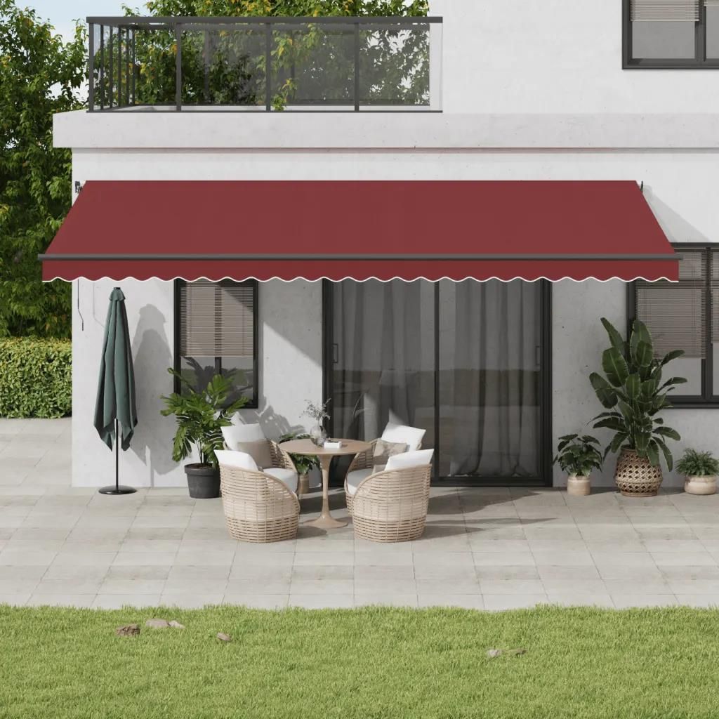 Zdjęcie vidaXL Ręcznie Zwijana Markiza Z Led Burgundowa 600x350cm 3215011 - Barczewo