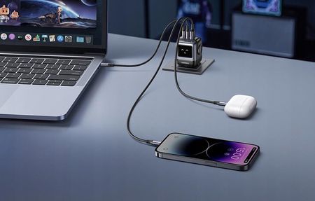 Ugreen 25685B Nexode Rg Robot Gan 2X Usb-C + Usb 65W Czarny - zdjęcie 2
