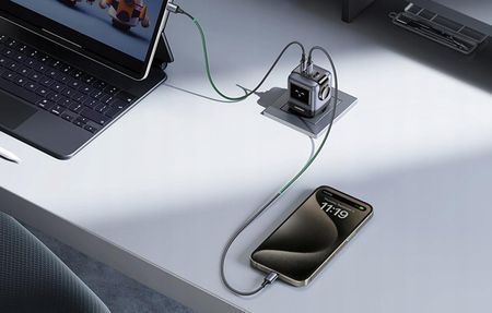 Ugreen 25685B Nexode Rg Robot Gan 2X Usb-C + Usb 65W Czarny - zdjęcie 6