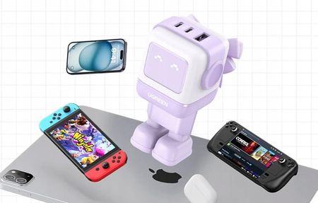 Ugreen Nexode Rg (Robot Gan) 2X Usb + Usb-C 65W Fioletowy - zdjęcie 4