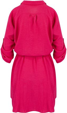 Sukienka szmizjerka basic tunika midi plus size MARIBEL - zdjęcie 3
