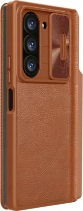 Nillkin Etui Z Klapką I Ochroną Aparatu Qin Pro Do Galaxy Fold6, Brązowe - zdjęcie 3