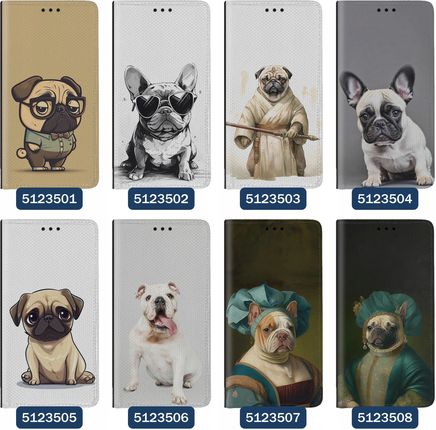 Superetui Etui Z Klapką Do Samsung Galaxy A25 Pies Mops I Buldog - zdjęcie 2