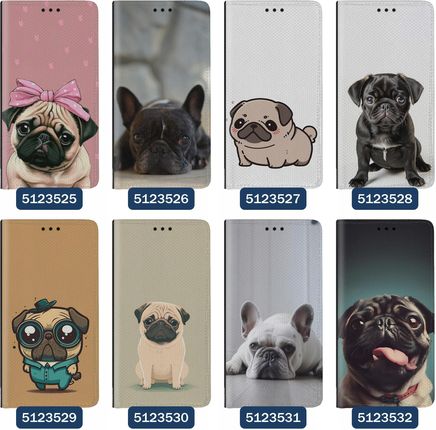 Superetui Etui Z Klapką Do Samsung Galaxy A25 Pies Mops I Buldog - zdjęcie 4