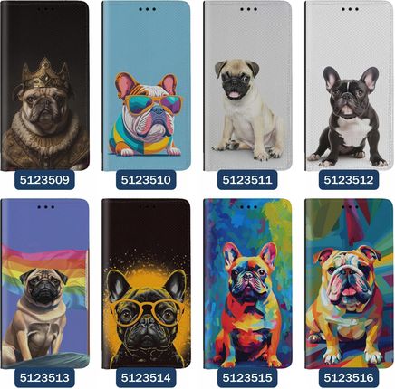 Superetui Etui Z Klapką Do Samsung Galaxy A25 Pies Mops I Buldog - zdjęcie 5